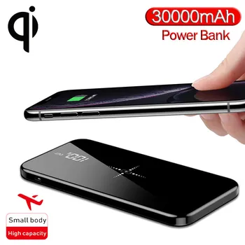 QI Wireless Power Bank 30000 mAh Portable Built-in Wireless Charger Ultra-thin Mobile Power Full Screen Mirror Travel Powerbank
QI Wireless Power Bank 30000 mAh Portable Built-in Wireless Charger Ultra-thin Mobile Power Full Screen Mirror Travel Powerbank