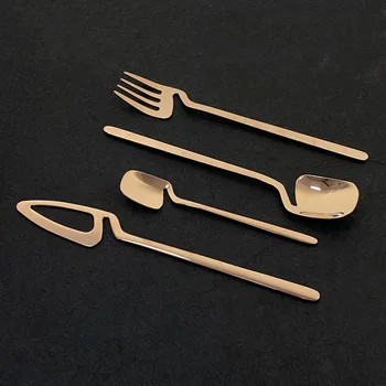 16Pcs Rose Gold Irregular Dinnerware Cutlery Set Kitchen Food Tableware Dinner Set 18/10 Stainless Steel Spoo Fork Knife Set
16Pcs Rose Gold Irregular Dinnerware Cutlery Set Kitchen Food Tableware Dinner Set 18/10 Stainless Steel Spoo Fork Knife Set