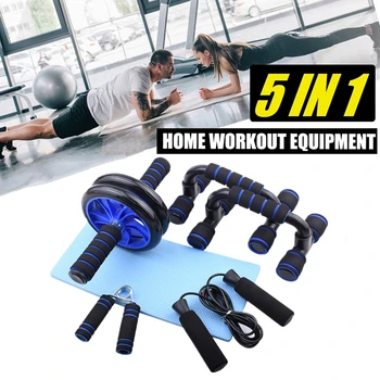 5 in 1 Home Exercise Muscle Wheel Kneeling Pad Push-up Bar Tension Device Skipping Rope Fitness Equipment
5 in 1 Home Exercise Muscle Wheel Kneeling Pad Push-up Bar Tension Device Skipping Rope Fitness Equipment