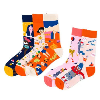 High Socks Happy Women Cotton Woman Sox Floral Colorful Thin Sock Creative Ladies Spring Autumn Trendy Lady Chaussette Homme 
High Socks Happy Women Cotton Woman Sox Floral Colorful Thin Sock Creative Ladies Spring Autumn Trendy Lady Chaussette Homme