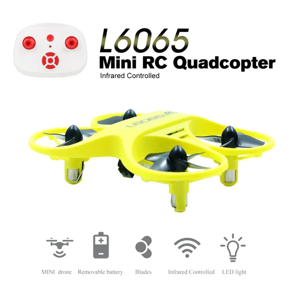 L6065 Mini RC Quadcopter Infrared Controlled Drone 2.4GHz Aircraft with LED Light Birthday Gift for Children Toys
L6065 Mini RC Quadcopter Infrared Controlled Drone 2.4GHz Aircraft with LED Light Birthday Gift for Children Toys