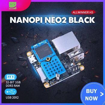 NanoPi NEO2 Black All Zhi H5 Development Board Quad Core 64-bit A53 Gigabit Network Ubuntu with Metal case with eMMC Module 
NanoPi NEO2 Black All Zhi H5 Development Board Quad Core 64-bit A53 Gigabit Network Ubuntu with Metal case with eMMC Module