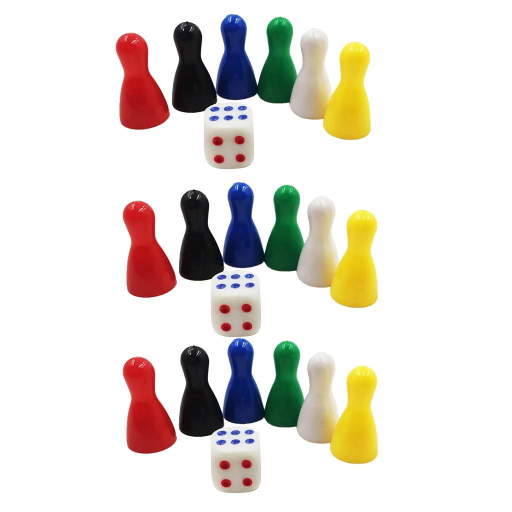 18x Colorful Pieces Pawn Chess Plastic Pieces Dice Board Card Games Gift DIY 18x Colorful Pieces Pawn Chess Plastic Pieces Dice Board Card Games Gift DIY