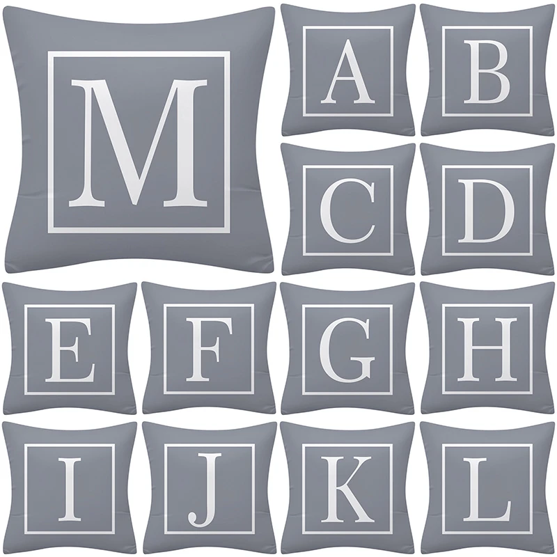 1Pcs Gray Letter Alphabet Decorative Cushion Cover Polyester Throw Pillowcase 45*45CM Sofa Home Car Decorative PillowCover 41024
1Pcs Gray Letter Alphabet Decorative Cushion Cover Polyester Throw Pillowcase 45*45CM Sofa Home Car Decorative PillowCover 41024
