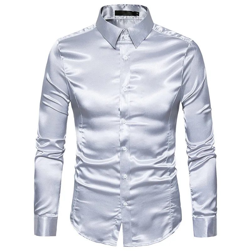 white satin dress shirt