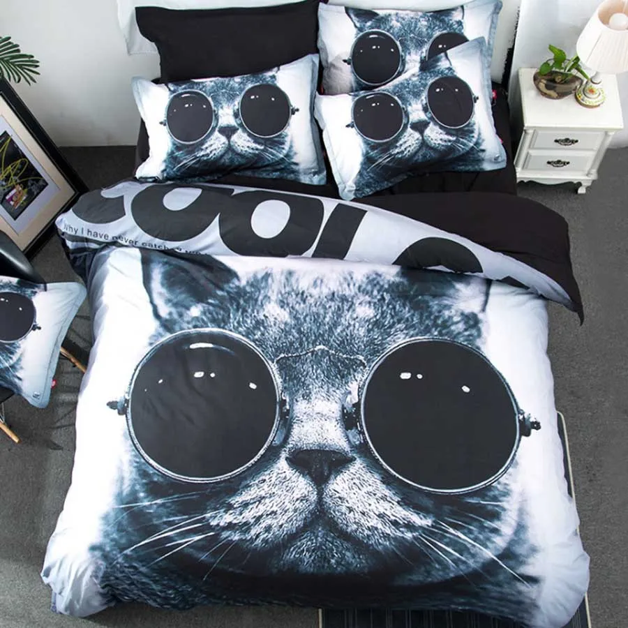 WOSTAR Cotton Bedding Sets luxury Home Textiles 3d print black cat Bedclothes 2/3pcs duvet cover set and pillowcase Hot sell
WOSTAR Cotton Bedding Sets luxury Home Textiles 3d print black cat Bedclothes 2/3pcs duvet cover set and pillowcase Hot sell