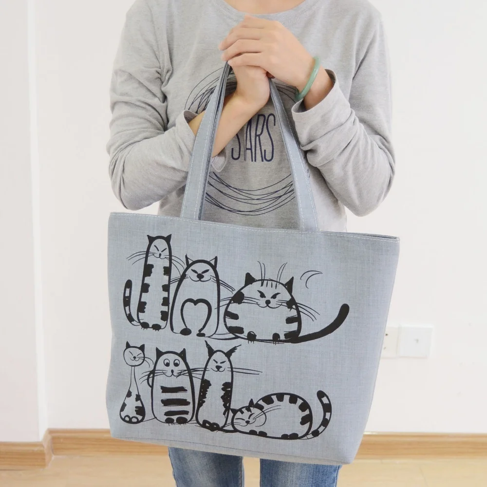 Фото Новая модная женская Повседневная холщовая наплечная сумка для покупок  Багаж | Хозяйственные сумки (4000259901038)