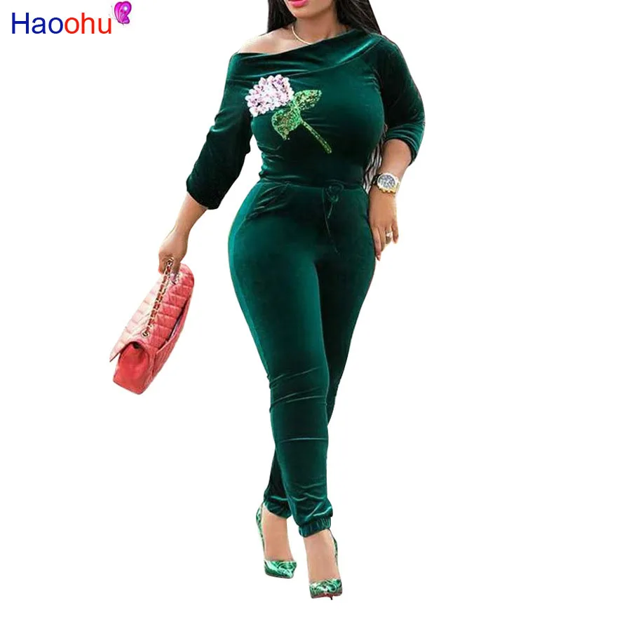 Flower Sequins Sexy Velvet Rompers Womens Jumpsuit Slash Neck Long Sleeve One Piece Overalls Autumn Winter Backless Body Mujer
Flower Sequins Sexy Velvet Rompers Womens Jumpsuit Slash Neck Long Sleeve One Piece Overalls Autumn Winter Backless Body Mujer