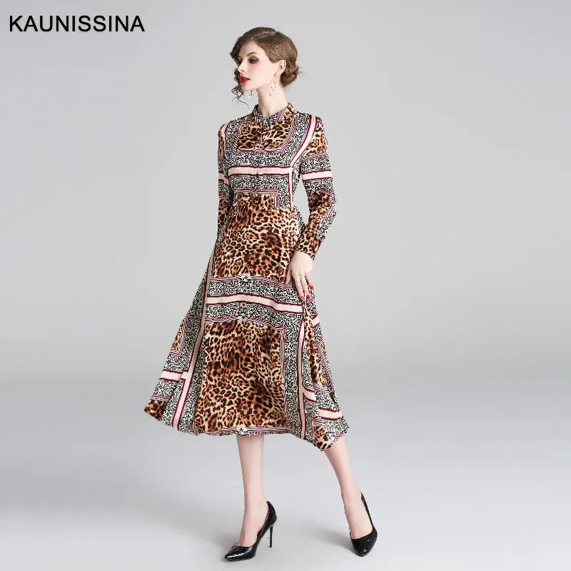 KAUNISSINA Long Sleeve Evening Dress Stand Collar Waist Leopard Print Midi Dresses Vintage Party Robe Formal Occasion Proms
KAUNISSINA Long Sleeve Evening Dress Stand Collar Waist Leopard Print Midi Dresses Vintage Party Robe Formal Occasion Proms