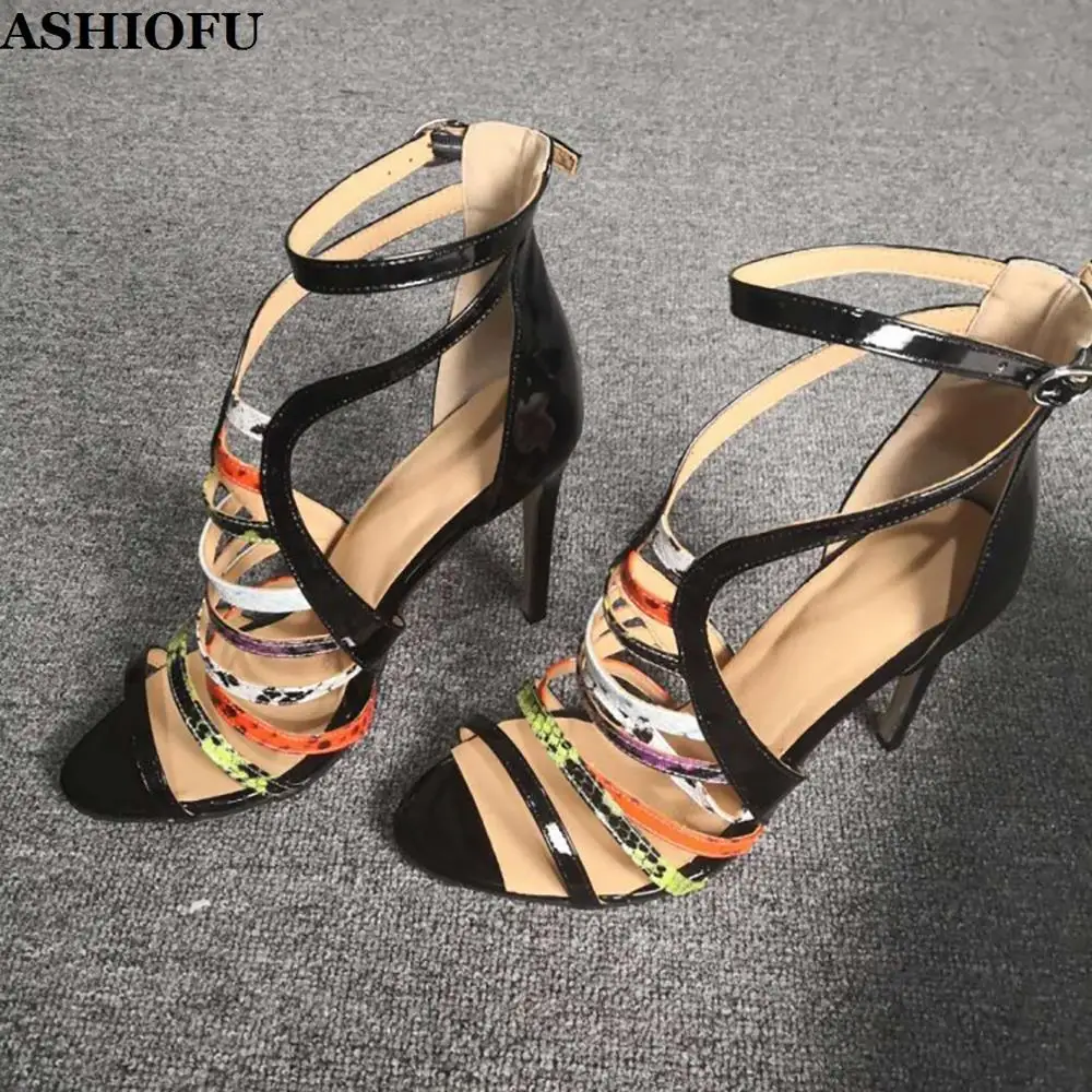 ASHIOFU Handmade Ladies High Heel Sandals X-straps Party Prom Summer Shoes Multicolored Leather Party Evening Fashion Sandals
ASHIOFU Handmade Ladies High Heel Sandals X-straps Party Prom Summer Shoes Multicolored Leather Party Evening Fashion Sandals