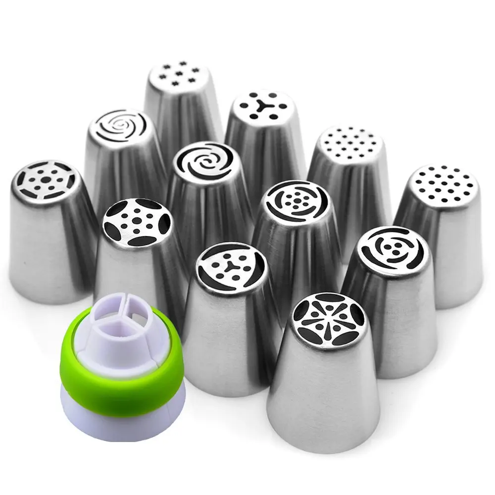 13pc/Set Russian Icing Piping Nozzles Stainless Steel Flower Cream Pastry Tips Cupcake Cake Decorating Tools
13pc/Set Russian Icing Piping Nozzles Stainless Steel Flower Cream Pastry Tips Cupcake Cake Decorating Tools