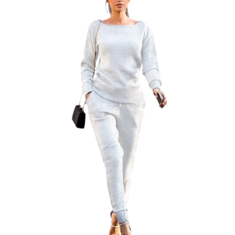 Oeak Fall 2019 Autumn Casual Solid Color Long Sleeve Knitted Suit Warm Winter O-Neck Sports Shirt And Pants Women Sets Plus Size
Oeak Fall 2019 Autumn Casual Solid Color Long Sleeve Knitted Suit Warm Winter O-Neck Sports Shirt And Pants Women Sets Plus Size