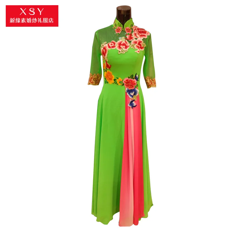 New Style Ethnic-Style Stage Costume Adult Ancient Costume Dress Late Formal Dress Embroidered Long Half-sleeve Shirt Performanc
New Style Ethnic-Style Stage Costume Adult Ancient Costume Dress Late Formal Dress Embroidered Long Half-sleeve Shirt Performanc