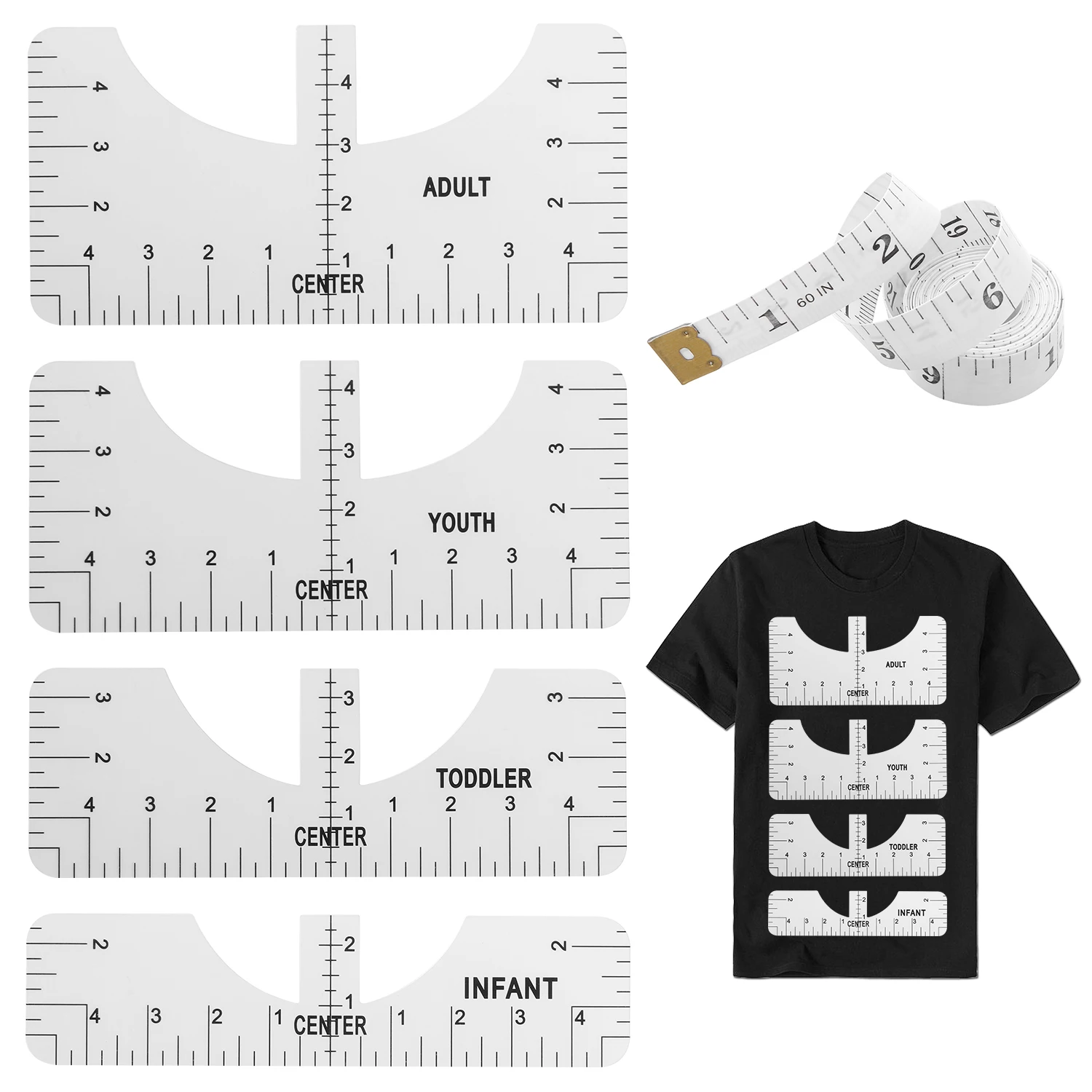 Hot Fashion T-Shirt Alignment Guide Fabric Ruler Centering DIY Drawing Template Crafts Sewing Accessories with Tool | Дом и сад