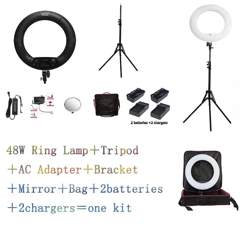 Yidoblo Black FS-480II Pro Warm & cold adjustable beauty salon make up LED Ring Light LED Lamp+ 2M standing+Bag + Battery
Yidoblo Black FS-480II Pro Warm & cold adjustable beauty salon make up LED Ring Light LED Lamp+ 2M standing+Bag + Battery