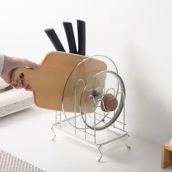 1Pc Kitchen Accessories Organizer Stainless Steel Cutting Board Storage Rack Multi-layer Knife Pot Lid Rack With Draining Tray
1Pc Kitchen Accessories Organizer Stainless Steel Cutting Board Storage Rack Multi-layer Knife Pot Lid Rack With Draining Tray