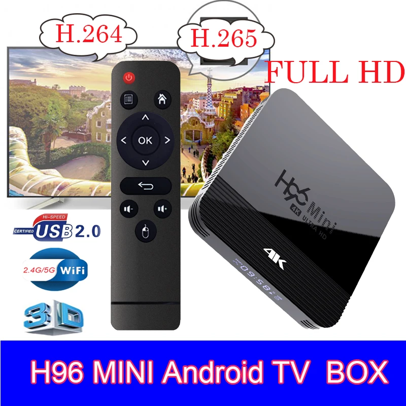 H96 mini H8 RK3228 Android 9.0 Smart TV Box 2.4G&5G Wifi Blueooth Set Top Box support HD 1080P Netflix youtube Google store
H96 mini H8 RK3228 Android 9.0 Smart TV Box 2.4G&5G Wifi Blueooth Set Top Box support HD 1080P Netflix youtube Google store
