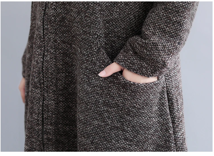 Autumn Winter Women Dress Plus Size Elegant Outwear Coat Long Maxi Dresses For Women Irregular Warm Coat Dress Vestidos 2019 12