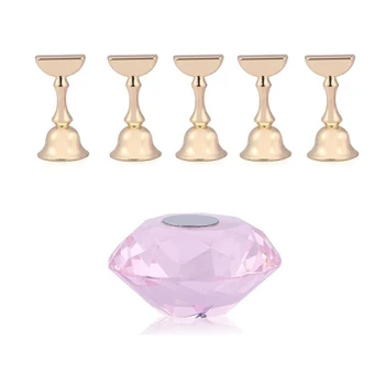 Magnetic Nail Tip Practice Stand Base Alloy Holder Crystal Nail Art Display Tools, Include 5 Pcs Nail Holders and 1 Pcs Base
Magnetic Nail Tip Practice Stand Base Alloy Holder Crystal Nail Art Display Tools, Include 5 Pcs Nail Holders and 1 Pcs Base
