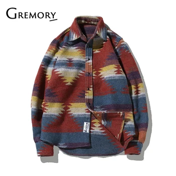 Folk-custom Shirts for Men Vintage Woolen Leisure Pattern dress casual Shirt Men Plus Size Streetwear Chemise Homme flannel 
Folk-custom Shirts for Men Vintage Woolen Leisure Pattern dress casual Shirt Men Plus Size Streetwear Chemise Homme flannel