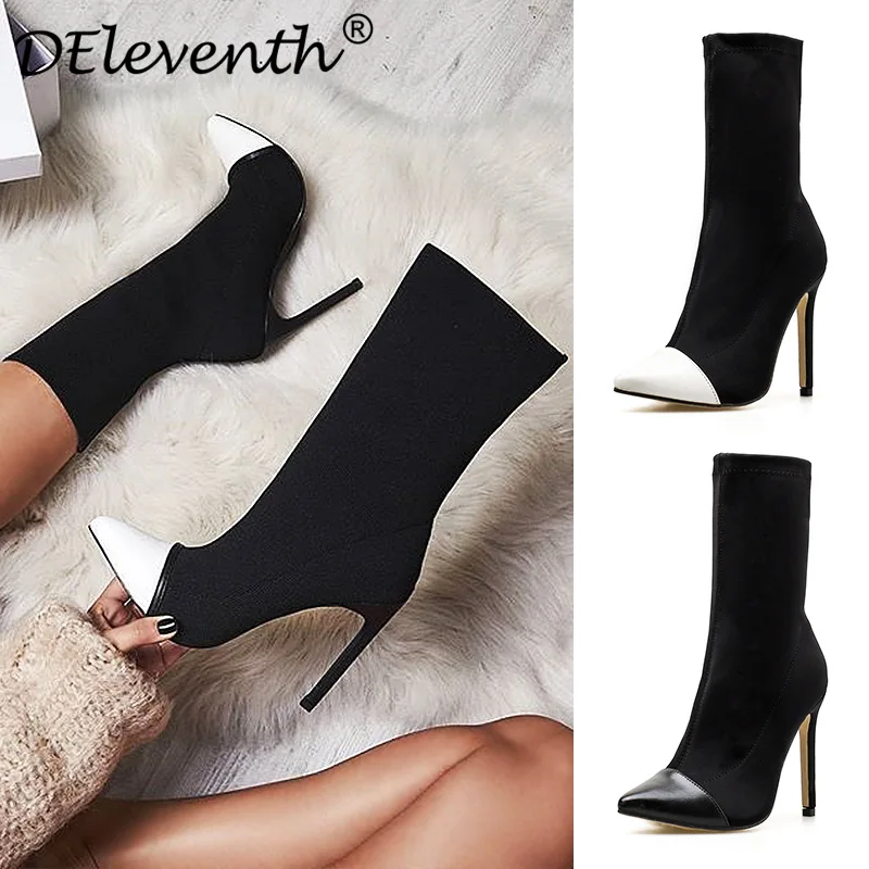 European and American boots 2021 fall and winter new pointed elastic cloth thin high heel black and white shoes
European and American boots 2021 fall and winter new pointed elastic cloth thin high heel black and white shoes