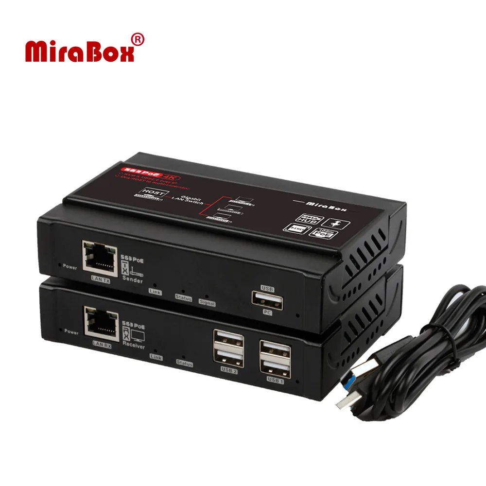 Mirabox 100m 4K KVM Extender USB Extender HDMI KVM over IP Cat5e/6 One to Many for PC
Mirabox 100m 4K KVM Extender USB Extender HDMI KVM over IP Cat5e/6 One to Many for PC