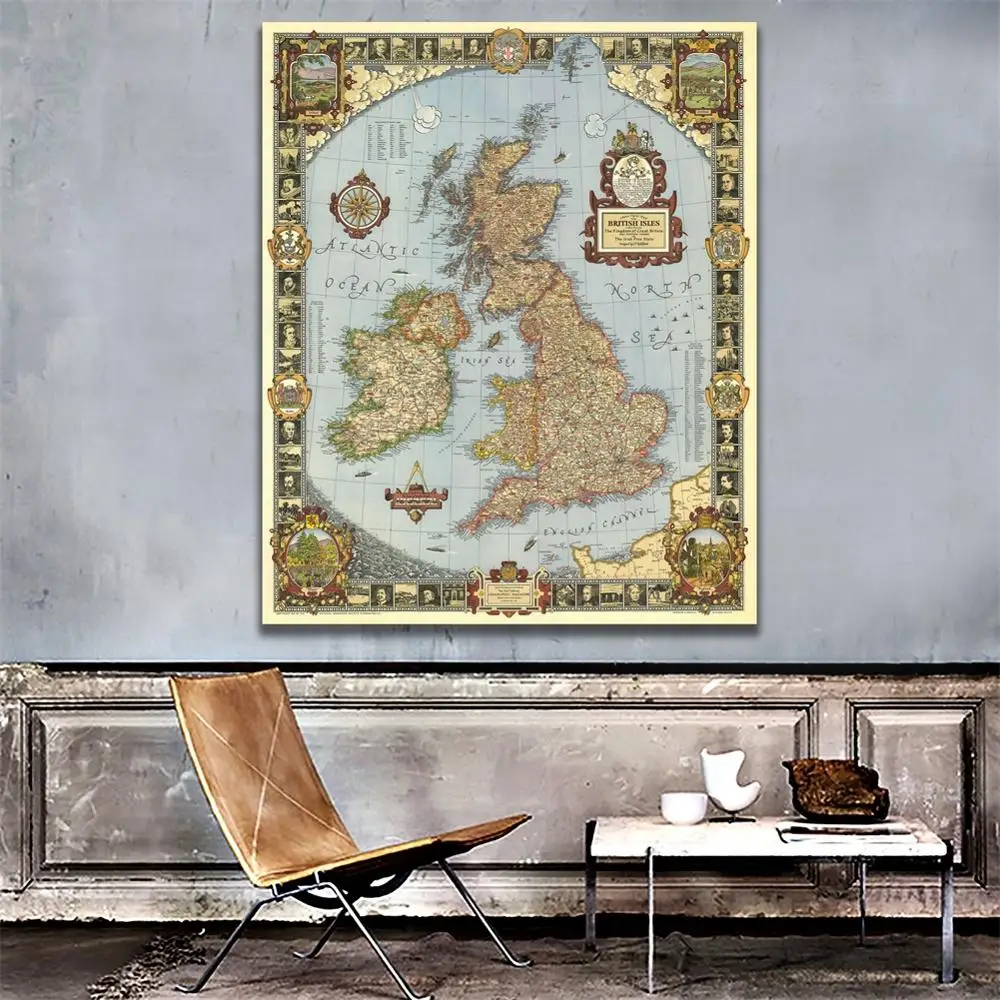 1937 Edition Vintage Map of The Kingdom of Great Britain HD Non-woven Waterproof Map For Research And Wall Decor
1937 Edition Vintage Map of The Kingdom of Great Britain HD Non-woven Waterproof Map For Research And Wall Decor