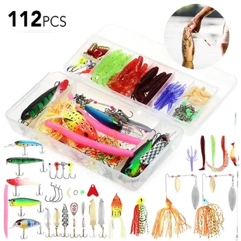 112pcs Fishing Lure Set Fishing Lure Bait Gear Kit Spinnerbaits Worms Jig Hooks with Tackle Box
112pcs Fishing Lure Set Fishing Lure Bait Gear Kit Spinnerbaits Worms Jig Hooks with Tackle Box