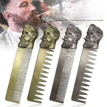 Portable Stainless Steel Beard Comb Portable Fashionable Engraving Design Mustache Hair Comb Wide Tooth Comb 
Portable Stainless Steel Beard Comb Portable Fashionable Engraving Design Mustache Hair Comb Wide Tooth Comb