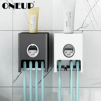 ONEUP All-in-one Bathroom Accessories Automatic Toothpaste Squeezer Wall Toothbrush Holder Storage Rack For Bathroom Organizer
ONEUP All-in-one Bathroom Accessories Automatic Toothpaste Squeezer Wall Toothbrush Holder Storage Rack For Bathroom Organizer