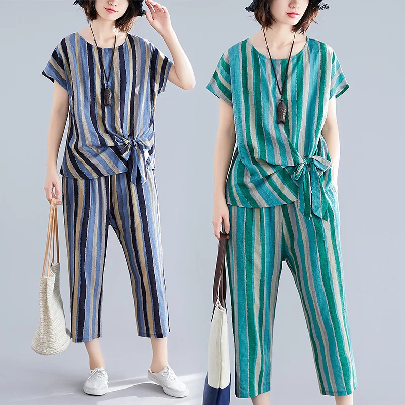 2020 Photo Shoot Stripes Printed Bandage Cloth Set Loose-Fit Cover Meat Tops + Pants
2020 Photo Shoot Stripes Printed Bandage Cloth Set Loose-Fit Cover Meat Tops + Pants