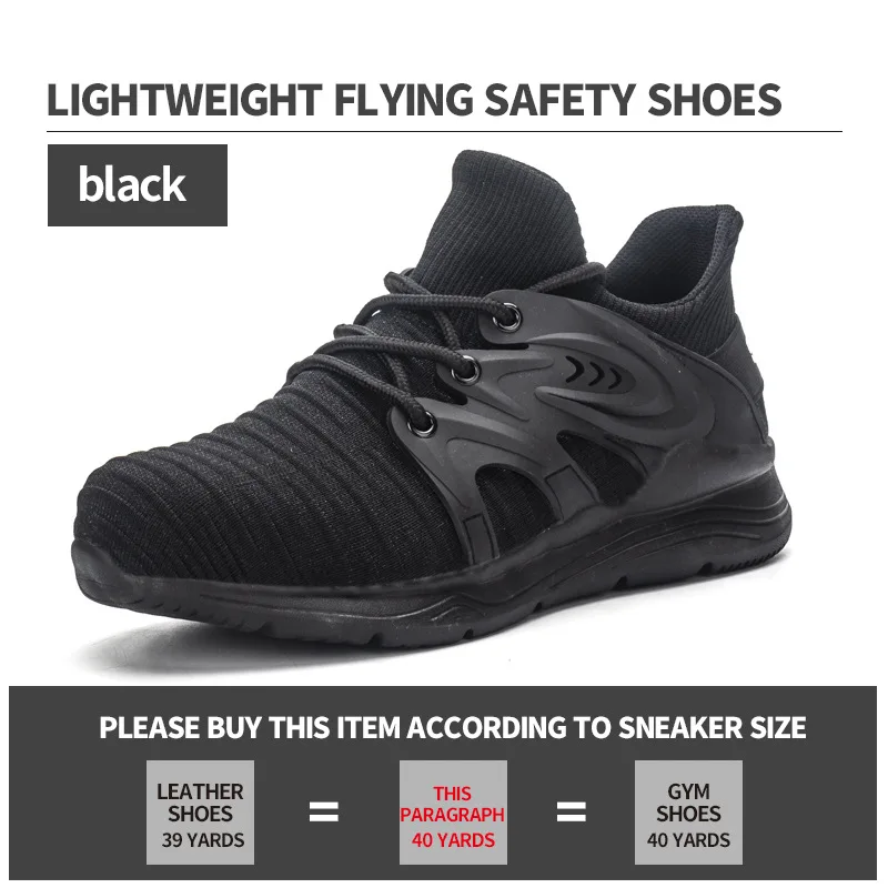 Indestructible Shoes Men and Women Steel Toe Safety Shoes Anti Smashing Men Work Footwear EVA Lightweight Breathable Sneakers image 4