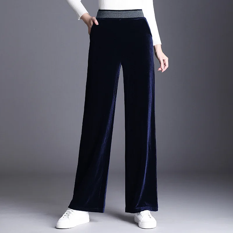 Extra Size 6XL Women High Waist Wide Leg Pants 2019 Black Autumn Elastic Waist Casual Pleuche Loose Long Trousers pantalon femme
Extra Size 6XL Women High Waist Wide Leg Pants 2019 Black Autumn Elastic Waist Casual Pleuche Loose Long Trousers pantalon femme