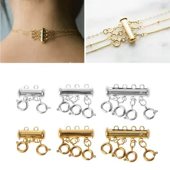 1 Set Gold Plated Brass Layered Bracelet Necklaces Slide Magnetic Tube Lock with Lobster Clasps Jewelry Findings
1 Set Gold Plated Brass Layered Bracelet Necklaces Slide Magnetic Tube Lock with Lobster Clasps Jewelry Findings