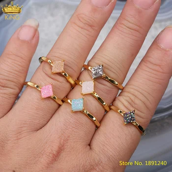 5pcs 11 Color Choice,Natural Druzy Geode Agates Rhombus Beads Gold Adjustable Ring For Women Statement Rings Jewelry HS-61KBAB
5pcs 11 Color Choice,Natural Druzy Geode Agates Rhombus Beads Gold Adjustable Ring For Women Statement Rings Jewelry HS-61KBAB