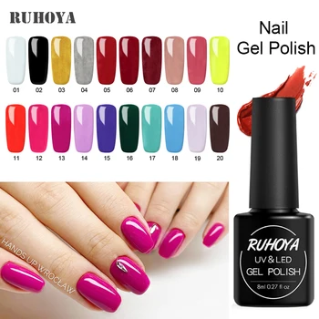 Ruhoya 8ml Color Glitter Gel UV Nail Gel Soak Off Gel Color Black White Gel Long Lasting UV LED Nail Varnish Beauty for Manicure
Ruhoya 8ml Color Glitter Gel UV Nail Gel Soak Off Gel Color Black White Gel Long Lasting UV LED Nail Varnish Beauty for Manicure