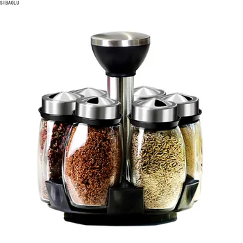 Kitchen Spice Rack Glass Rotating Spice Jars Containers for Salt Seasoning Spice Cruet Kitchen Pepper Sprays Condiment Cans Set
Kitchen Spice Rack Glass Rotating Spice Jars Containers for Salt Seasoning Spice Cruet Kitchen Pepper Sprays Condiment Cans Set