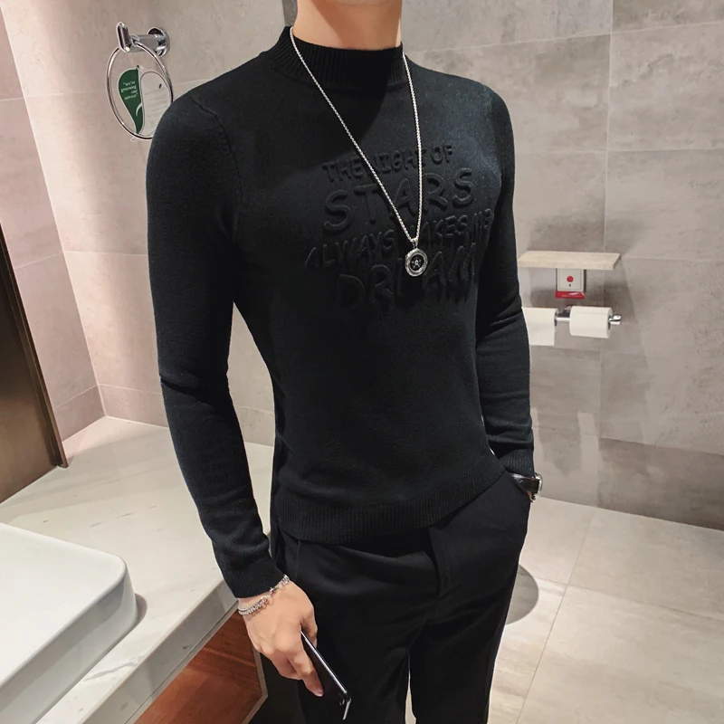 Embossing Turtleneck Autumn Winter Solid Sweaters Men Slim Fit All Match Pullover Men Casual Pull Homme 3XL-M
Embossing Turtleneck Autumn Winter Solid Sweaters Men Slim Fit All Match Pullover Men Casual Pull Homme 3XL-M