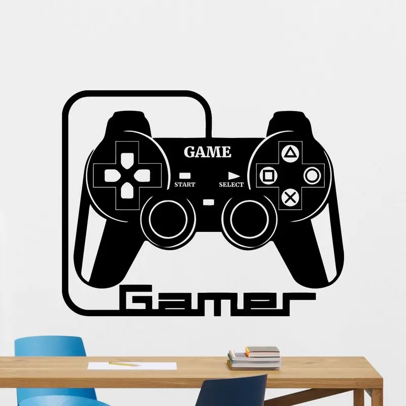 Фото Game Handle Wall Sticker Video Play Room Decal Gaming Gamer Vinyl Decals Decor Mural Car | Дом и сад
