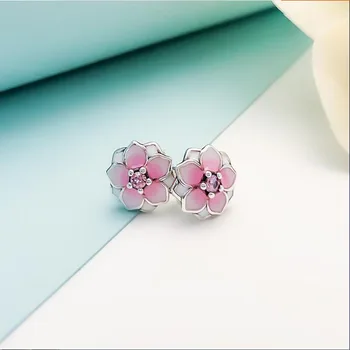 Original S925 Sterling Silver Pan Earrings Creative Magnolia Style Peach blossom Earrings For Wedding Gift Fashion Jewelry
Original S925 Sterling Silver Pan Earrings Creative Magnolia Style Peach blossom Earrings For Wedding Gift Fashion Jewelry