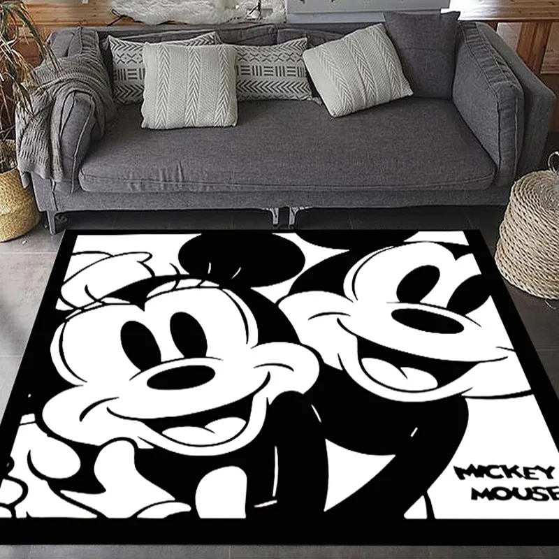 Disney Mickey Minnie Mouse Kids Playmat Washable Rug Mat for Boys Girls Living Room Modern Printing Geometric Floor Carpet