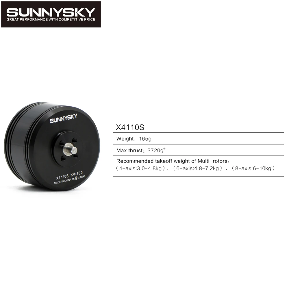 Hot 4pcs/lot Original Sunnysky X4110S 340KV 400KV Brushless Motor for Multicopter Quadcopter RC Airplane(New vision)
Hot 4pcs/lot Original Sunnysky X4110S 340KV 400KV Brushless Motor for Multicopter Quadcopter RC Airplane(New vision)