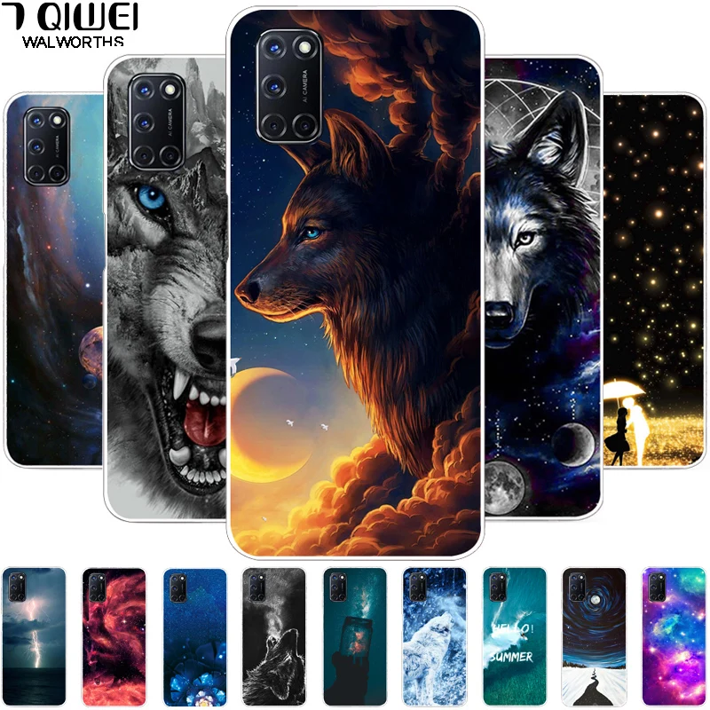 Чехол для OPPO A72 A52 A92 A91 мягкий ТПУ чехол с волком A31 A12 AX7 A7 AX5 A5 A9 2020 A1K s A 72 тонкий |