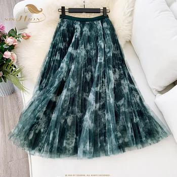 SISHION 2020 New Arrival Retro Mesh Skirt Women WF0033 High Waist A Line Long Skirt Green Blue Khaki Print Elegant Pleated Skirt
SISHION 2020 New Arrival Retro Mesh Skirt Women WF0033 High Waist A Line Long Skirt Green Blue Khaki Print Elegant Pleated Skirt