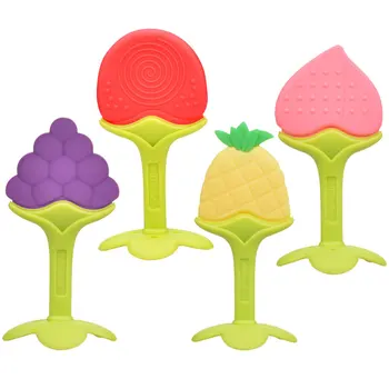 4pcs Creative Molars Toy Fruit Shaped Pacifier Gum Massager Soft Silicone Pacifier Tooth Grinding Stick for Baby Infant Kids (Gr
4pcs Creative Molars Toy Fruit Shaped Pacifier Gum Massager Soft Silicone Pacifier Tooth Grinding Stick for Baby Infant Kids (Gr