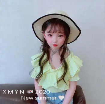 2020 Korean style girls ruffles shirt fashion summer cotton girls blouse 2-7t F96 
2020 Korean style girls ruffles shirt fashion summer cotton girls blouse 2-7t F96