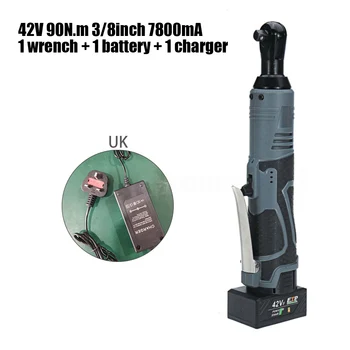 1*Wrench+1*Battery+1*Charger 42V 90N.m 3/8Inch 7800mA Gray Electric Cordless Ratchet Right Angle Wrench
1*Wrench+1*Battery+1*Charger 42V 90N.m 3/8Inch 7800mA Gray Electric Cordless Ratchet Right Angle Wrench