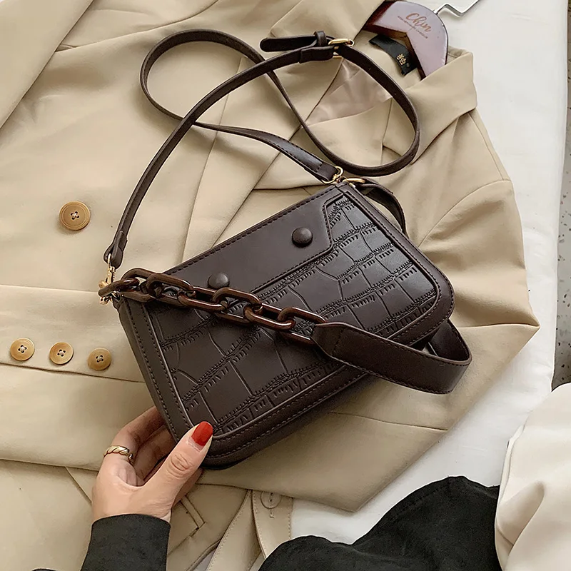 New Stone Pattern Vintage PU Leather Shoulder Bag for Women 2020 Branded Chain Designer Underarm Handbags Women's Trend Hand Bag
New Stone Pattern Vintage PU Leather Shoulder Bag for Women 2020 Branded Chain Designer Underarm Handbags Women's Trend Hand Bag