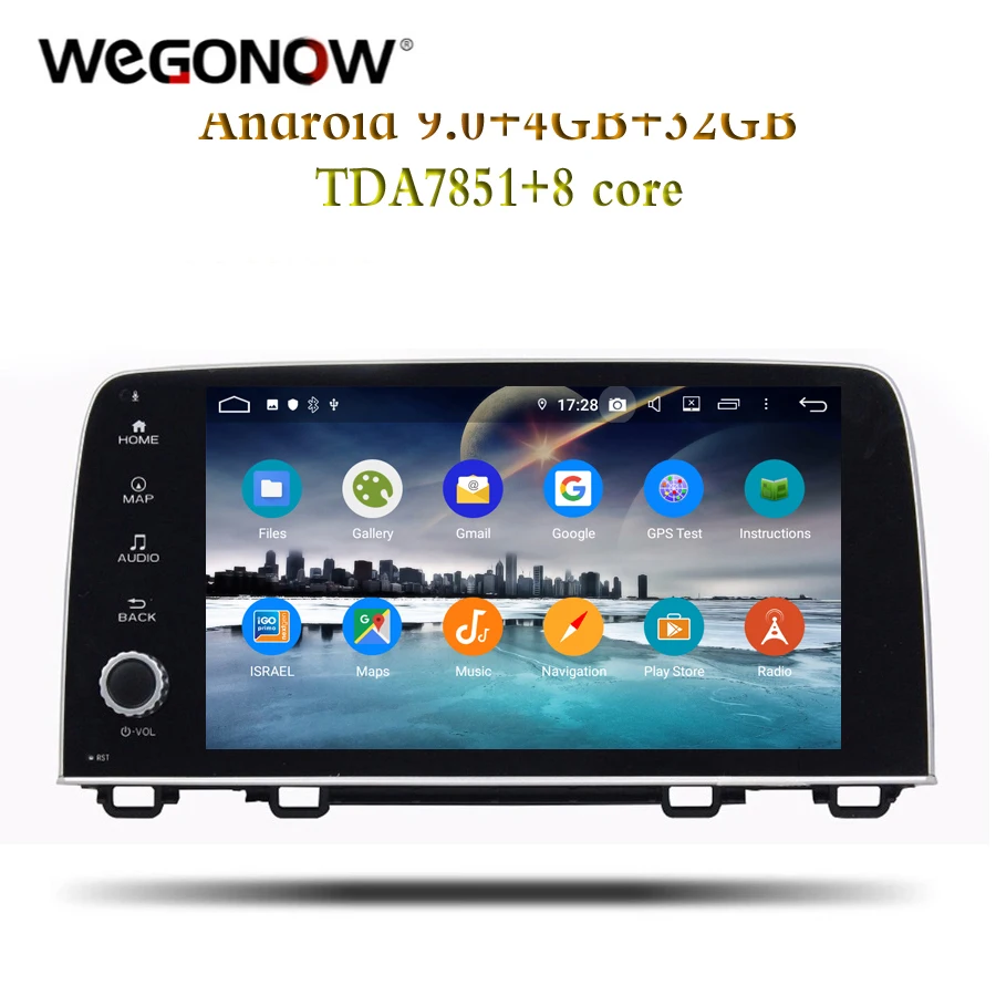 9 "1din Android 0 4 Гб + 32 8 ядер для Honda CRV 2017 автомобильный dvd-плеер gps ГЛОНАСС карта RDS