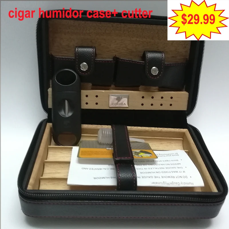 Humidor Storage Box Travel Cigar Case Box Holder Leather and Cedar Wood Cigar Humidor Kit Humidifier Accessories with cutter gift
Humidor Storage Box Travel Cigar Case Box Holder Leather and Cedar Wood Cigar Humidor Kit Humidifier Accessories with cutter gift